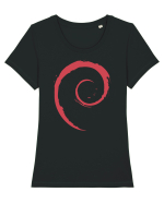 Debian Tricou mânecă scurtă guler larg fitted Damă Expresser