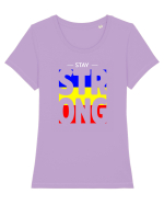 Stay strong romane Tricou mânecă scurtă guler larg fitted Damă Expresser