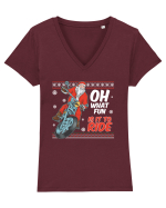 Păzea, vine Moșul ! Tricou mânecă scurtă guler V Damă Evoker