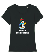 Primiti Colindatori? Tricou mânecă scurtă guler larg fitted Damă Expresser