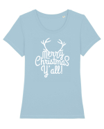 MERRY CHRISTMAS Tricou mânecă scurtă guler larg fitted Damă Expresser