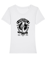 Badass Barbershop Black Tricou mânecă scurtă guler larg fitted Damă Expresser