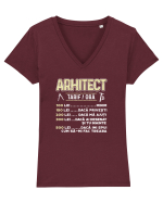 ARHITECT - tarif pe ora Tricou mânecă scurtă guler V Damă Evoker