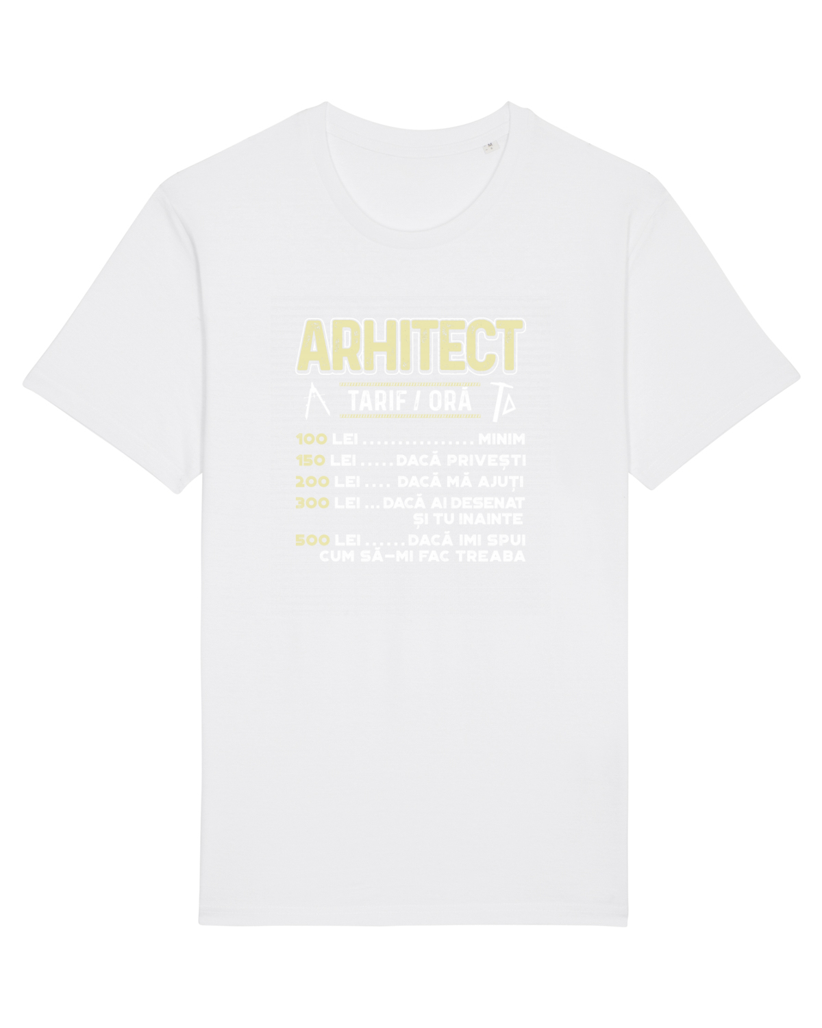 Tricou mânecă scurtă Unisex Rocker White