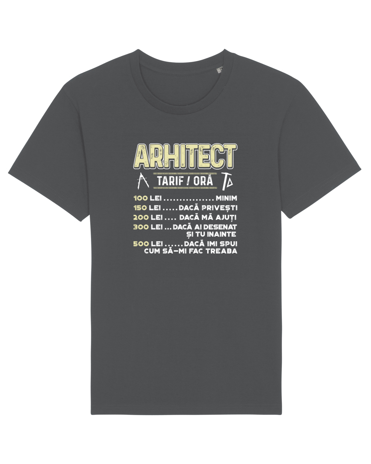 Tricou mânecă scurtă Unisex Rocker Anthracite