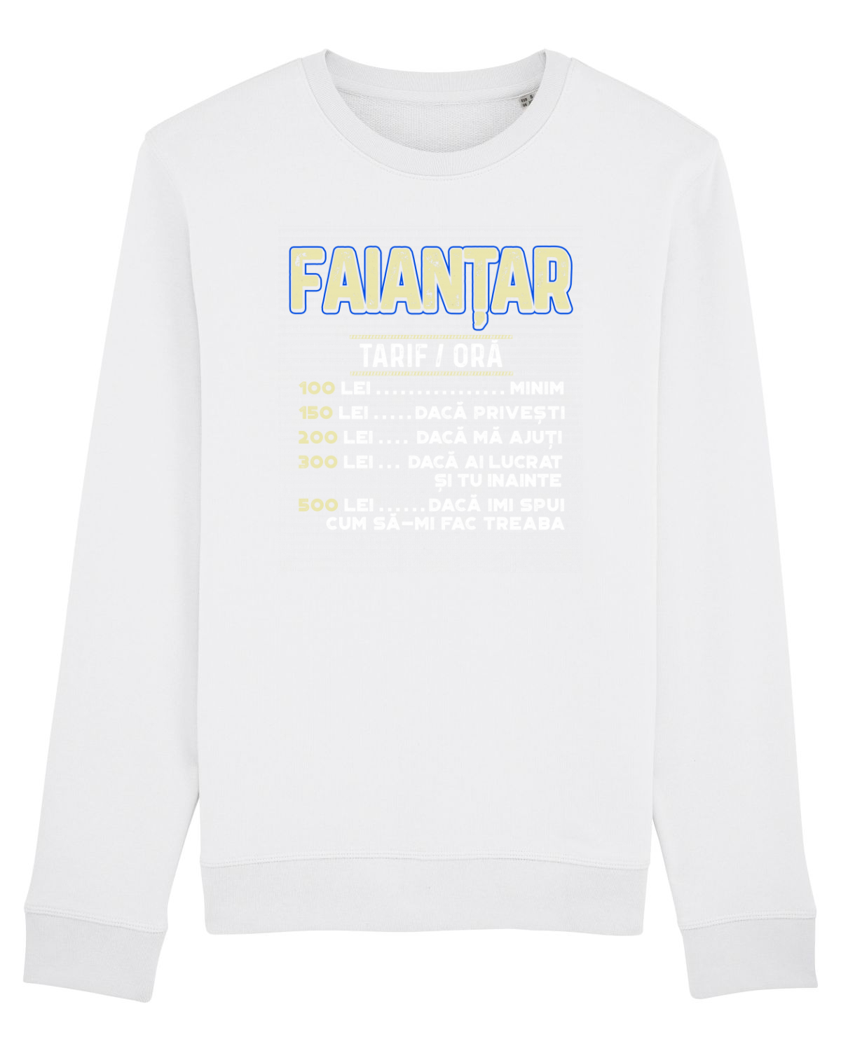 Bluză mânecă lungă Unisex Rise White
