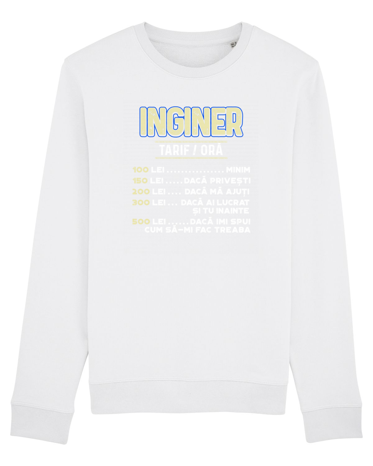 Bluză mânecă lungă Unisex Rise White