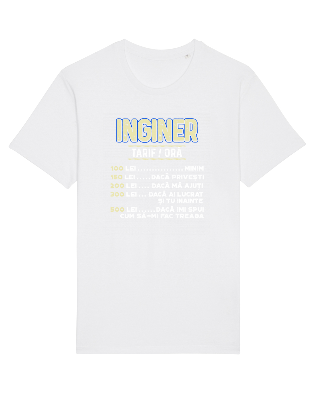 Tricou mânecă scurtă Unisex Rocker White