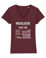 Instalator Tricou mânecă scurtă guler V Damă Evoker