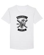 Baseball Skeleton Black Tricou mânecă scurtă guler larg Bărbat Skater