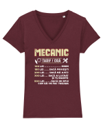 Mecanic Tricou mânecă scurtă guler V Damă Evoker