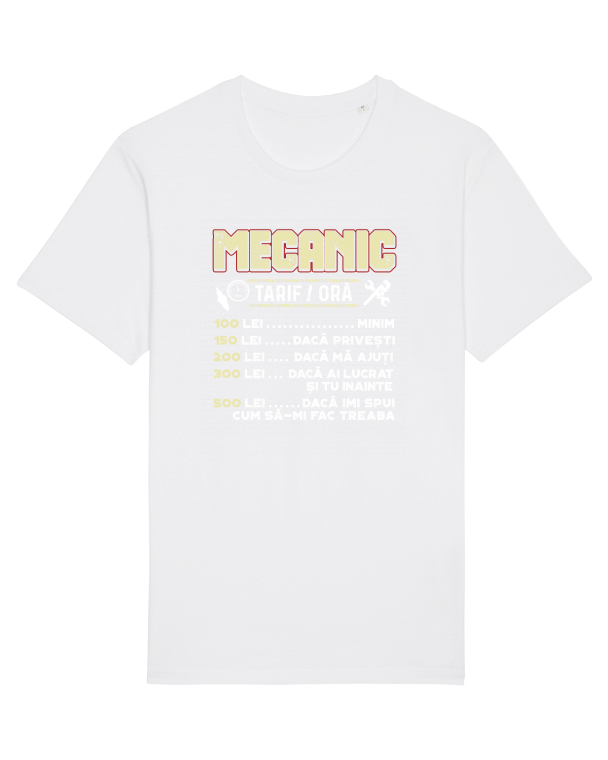 Tricou mânecă scurtă Unisex Rocker White