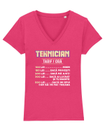 Tehnician Tricou mânecă scurtă guler V Damă Evoker