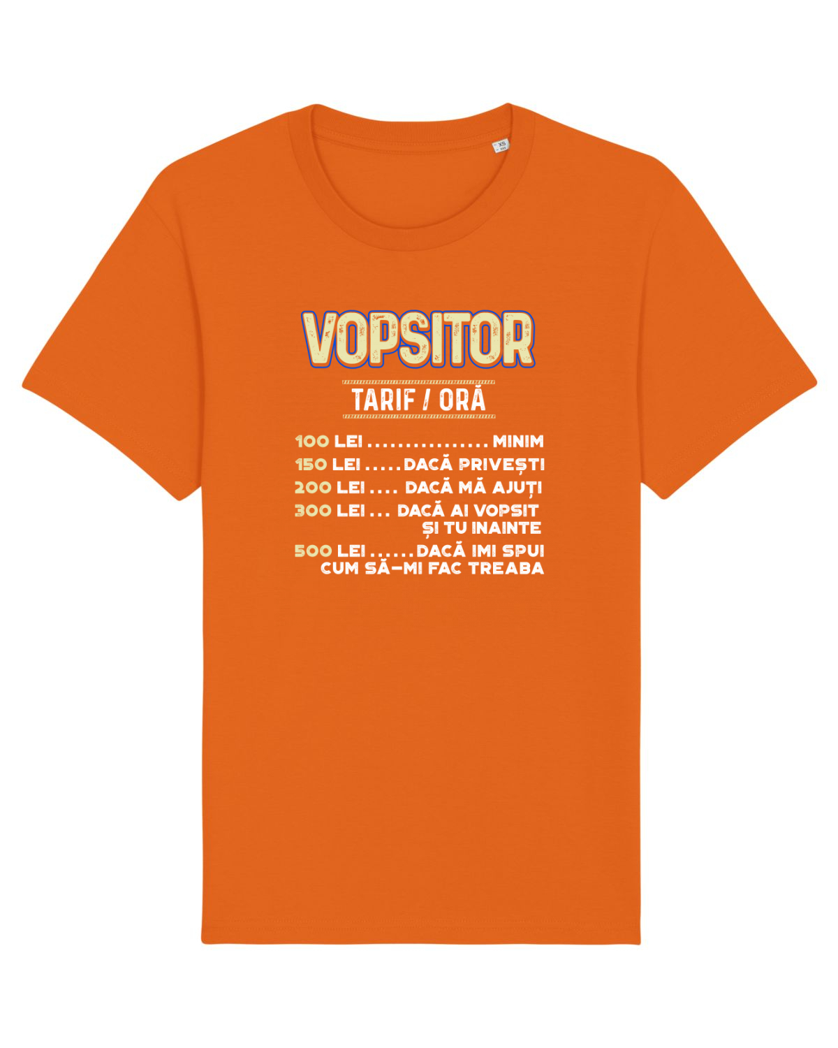 Tricou mânecă scurtă Unisex Rocker Bright Orange