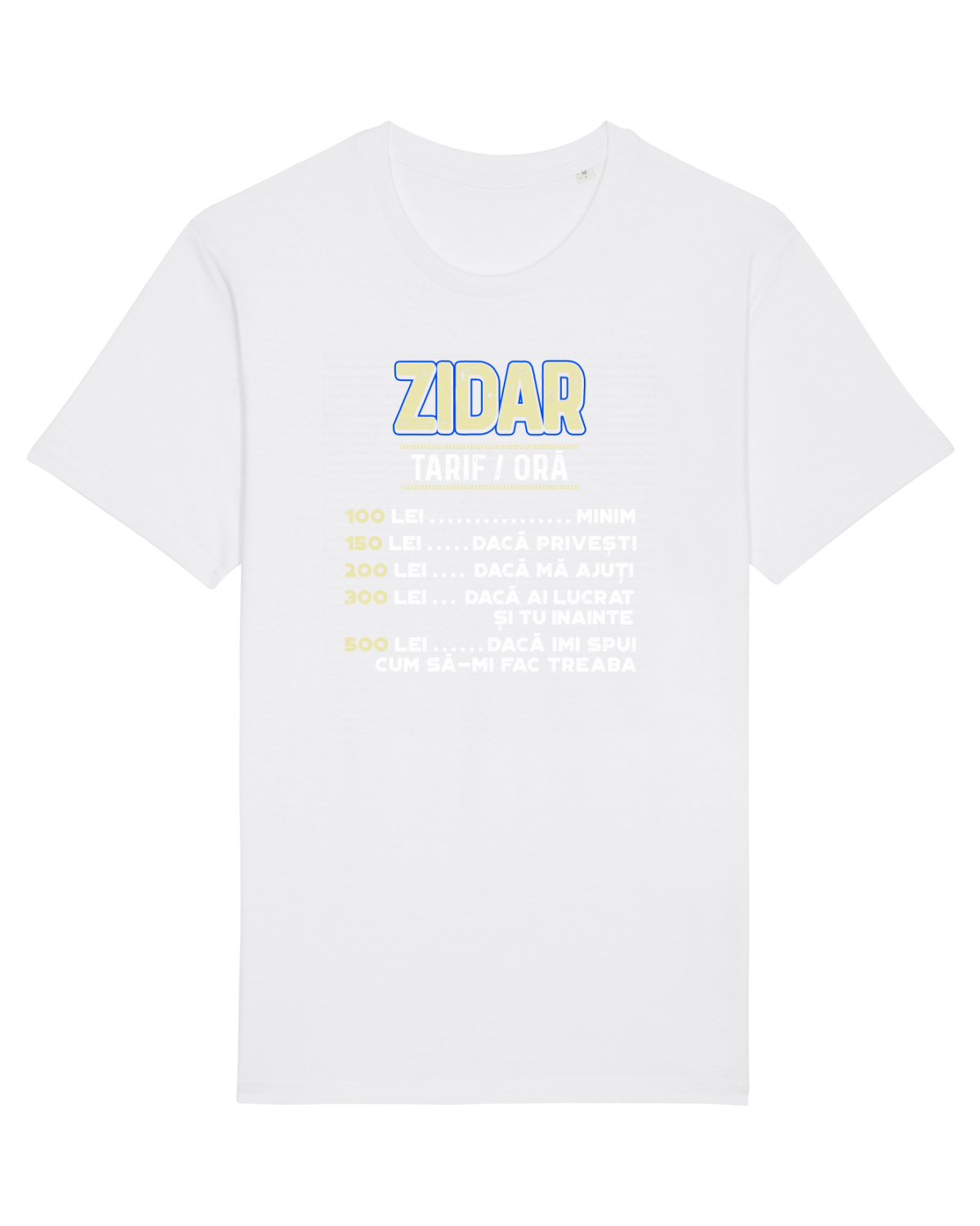 Tricou mânecă scurtă Unisex Rocker White