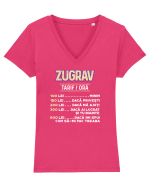 Zugrav Tricou mânecă scurtă guler V Damă Evoker