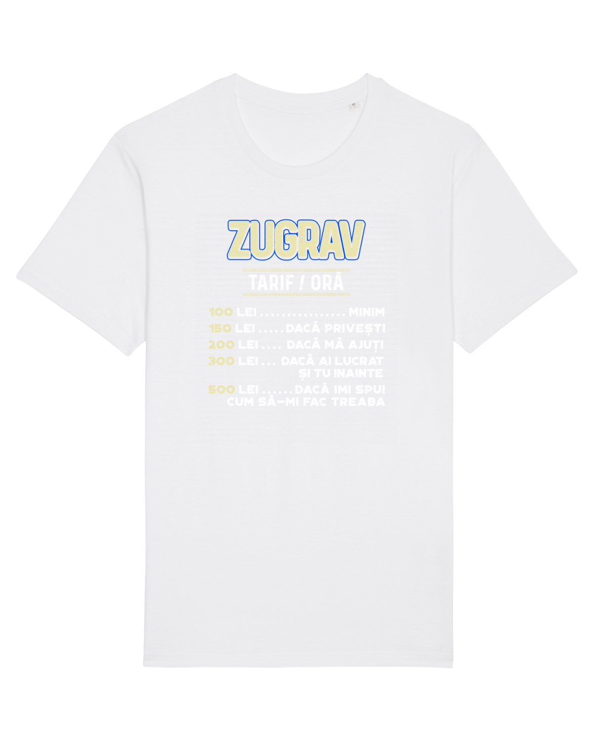 Tricou mânecă scurtă Unisex Rocker White