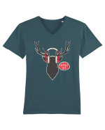 Renul Ho Ho Ho! Tricou mânecă scurtă guler V Bărbat Presenter