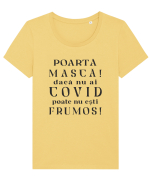 Poartă Mască ! Tricou mânecă scurtă guler larg fitted Damă Expresser
