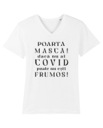 Poartă Mască ! Tricou mânecă scurtă guler V Bărbat Presenter
