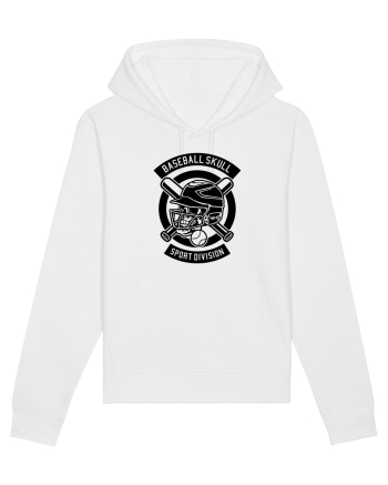 Baseball Skull Black White