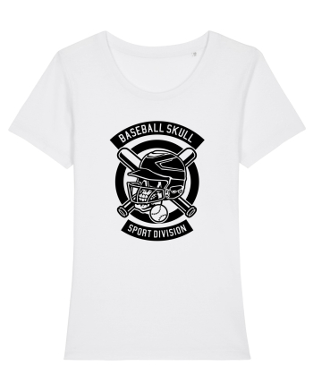 Baseball Skull Black White
