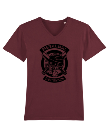 Baseball Skull Black Burgundy