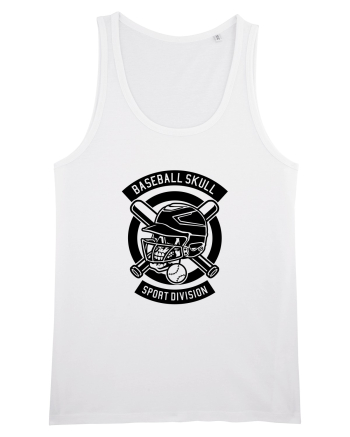 Baseball Skull Black White