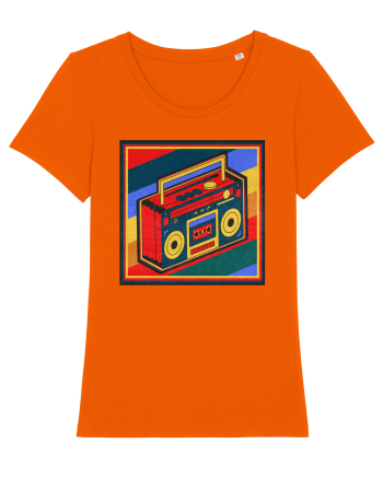 Retro Cassette Player Bright Orange