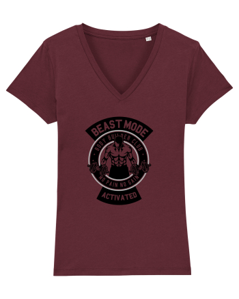 Beast Mode Activated Gym Black Burgundy