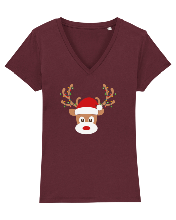 Christmas Reindeer Burgundy