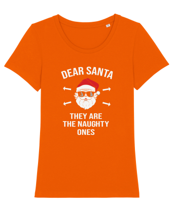 Dear Santa They Are The Naughty Ones Bright Orange