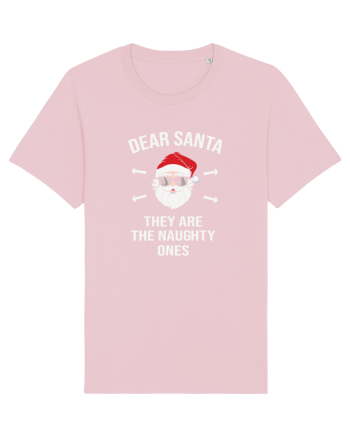 Dear Santa They Are The Naughty Ones Cotton Pink