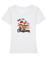 Holy Cow It's Christmas Tricou mânecă scurtă guler larg fitted Damă Expresser