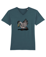 PELICAN CU DINTI Tricou mânecă scurtă guler V Bărbat Presenter
