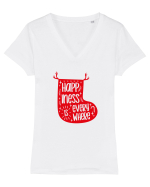 Happiness Tricou mânecă scurtă guler V Damă Evoker