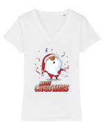Merry christmas with confetti Tricou mânecă scurtă guler V Damă Evoker