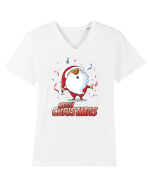 Merry christmas with confetti Tricou mânecă scurtă guler V Bărbat Presenter
