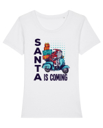 Santa is coming Tricou mânecă scurtă guler larg fitted Damă Expresser