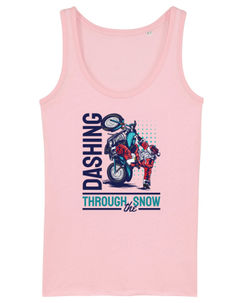 Dashing through the snow on motorcycle Cotton Pink