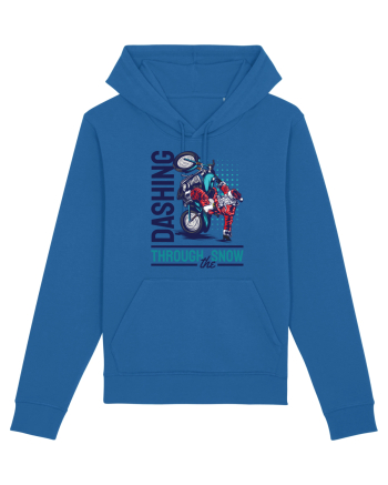 Dashing through the snow on motorcycle Royal Blue
