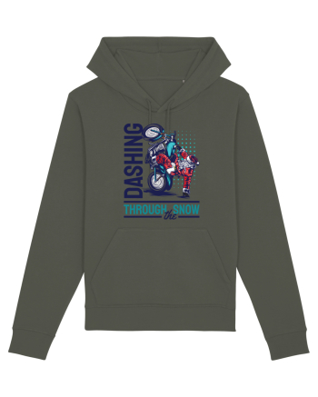 Dashing through the snow on motorcycle Khaki
