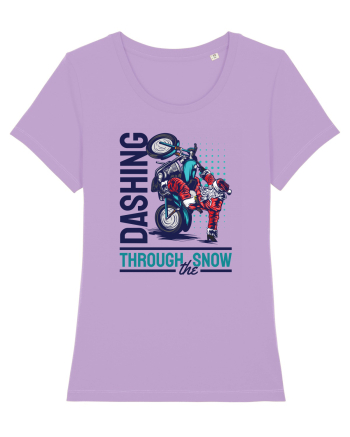 Dashing through the snow on motorcycle Lavender Dawn