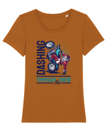 Dashing through the snow on motorcycle Roasted Orange