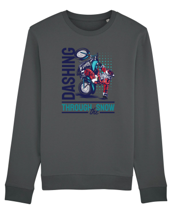 Dashing through the snow on motorcycle Anthracite