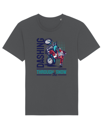 Dashing through the snow on motorcycle Anthracite