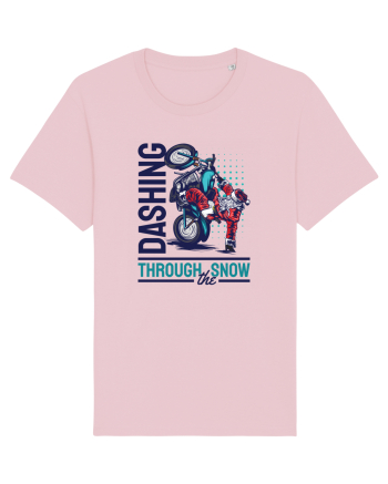 Dashing through the snow on motorcycle Cotton Pink