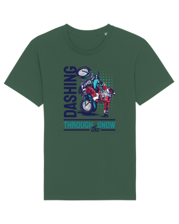 Dashing through the snow on motorcycle Bottle Green