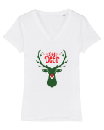 Oh deer - pt el Tricou mânecă scurtă guler V Damă Evoker