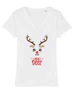 Oh deer - pt ea Tricou mânecă scurtă guler V Damă Evoker